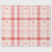 Papier Cadeau Gingham Hearts • Classic Sweet Valentine Seamless  (Plat)