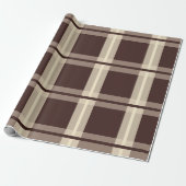 Papier Cadeau Gingham | Marron et Beige (Déroulé)