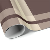 Papier Cadeau Gingham | Marron et Beige (Coin rond)