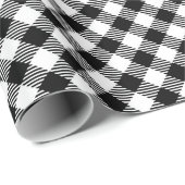 Papier Cadeau Gingham noir et blanc (Coin rond)