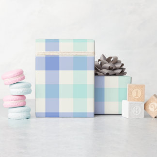 Papier cadeau - Gingham Océan