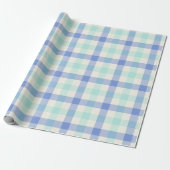 Papier cadeau - Gingham Océan (Déroulé)