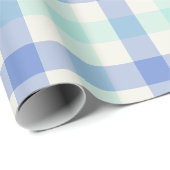 Papier cadeau - Gingham Océan (Coin rond)