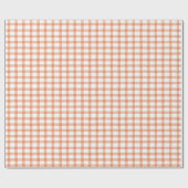 Papier Cadeau Gingham Orange (Plat)
