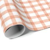 Papier Cadeau Gingham Orange (Coin rond)