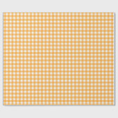 Papier Cadeau Gingham orange et blanc (Plat)