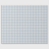 Papier Cadeau Gingham Pattern Coastal Checkered White Muted Blue (Plat)