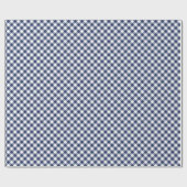 Papier Cadeau Gingham Rétro Bleu Nuit (Plat)