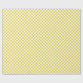 Papier Cadeau Gingham Rétro Jaune Doré (Plat)