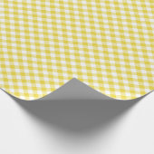 Papier Cadeau Gingham Rétro Jaune Doré (Coin)