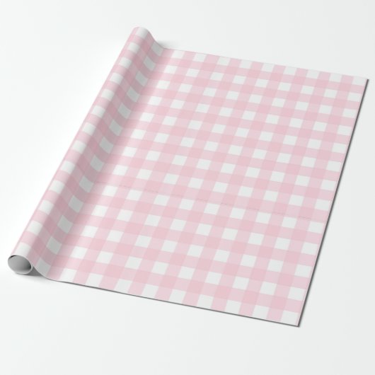 Papier Cadeau Gingham rose (Déroulé)