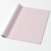 Papier Cadeau Gingham rose classique (Déroulé)