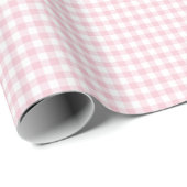 Papier Cadeau Gingham rose classique (Coin rond)