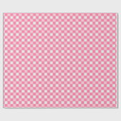 Papier Cadeau Gingham Rose Et Blanc Prépa  (Plat)
