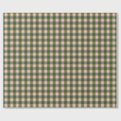 Papier Cadeau Gingham Rose Et Vert Printanier (Plat)