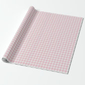 Papier Cadeau Gingham Rose Féminin (Déroulé)