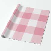 Papier Cadeau Gingham rose géant (Déroulé)