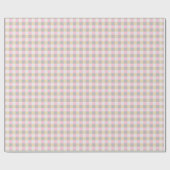 Papier Cadeau Gingham rose gris et jaune (Plat)