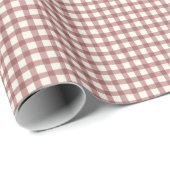 Papier Cadeau Gingham Rouge Cerise (Coin rond)