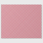 Papier Cadeau Gingham Rouge Cerise Rétro (Plat)