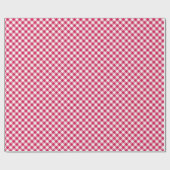 Papier Cadeau Gingham Rouge Framboise Rétro (Plat)