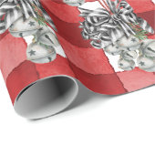 Papier Cadeau Gingham Rouge Rustique Noël (Coin rond)