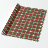 Papier Cadeau Gingham Rouge Vert Blanc Traditionnel Classique (Déroulé)