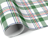 Papier Cadeau Gingham Rouge Vert Bleu Blanc Traditionnel Classiq (Coin rond)