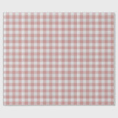 Papier Cadeau Gingham rustique rose poussiéreux (Plat)