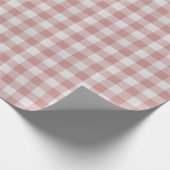 Papier Cadeau Gingham rustique rose poussiéreux (Coin)