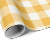 Papier cadeau Gingham Tangerine (Coin rond)