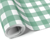 Papier Cadeau Gingham Vert (Coin rond)