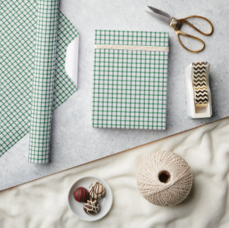 Papier Cadeau Gingham vert