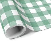 Papier Cadeau Gingham Vert (Coin rond)