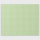 Papier Cadeau Gingham Vert et Blanc Aquarelle (Plat)