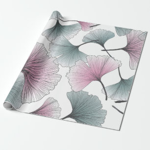 Papier Cadeau Gingko biloba arrière - plan patte sans couture
