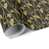 Papier Cadeau ginkgo d'or (Coin rond)