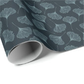 Papier Cadeau Ginkgo Feuilles : Elégant Motif sans Seamless. (Coin rond)