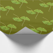 Papier Cadeau Ginkgo Grove enchanteur : Vert foncé (Coin)