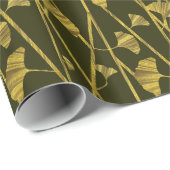 Papier Cadeau ginkgo or (Coin rond)