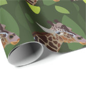 Papier Cadeau Girafe Animal (Coin rond)