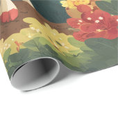 Papier Cadeau Girafe dans la jungle avec gâteau | Papier d'enrob (Coin rond)