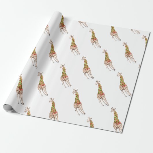 Papier Cadeau Girafe dans une écharpe (Déroulé)
