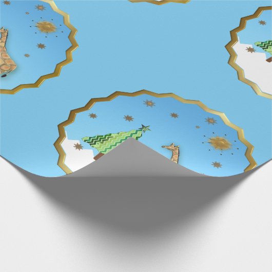 PAPIER CADEAU GIRAFE DE JOYEUX NOËL (Coin)