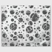 Papier Cadeau Girafe Impression Noir et Gris Clair à pois (Plat)