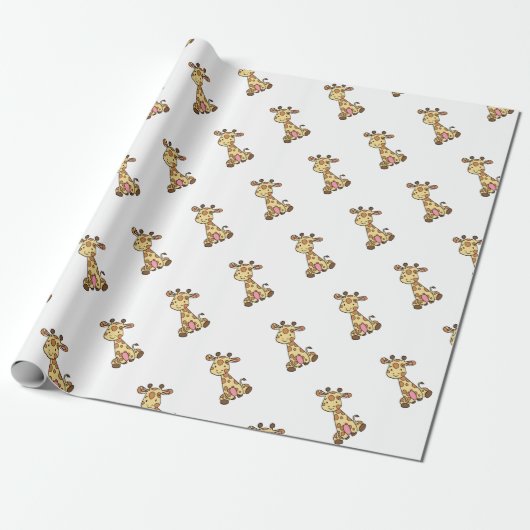 PAPIER CADEAU GIRAFE MIGNONNE (Déroulé)