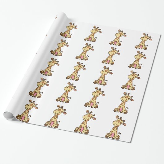 PAPIER CADEAU GIRAFE MIGNONNE (Déroulé)