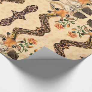 Papier Cadeau Girafe romantique - Monsieur - Drôle