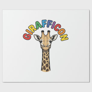 Papier Cadeau Girafe Vintage Icône Conception de Chemise de Mign