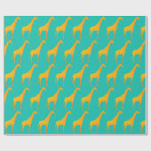 Papier Cadeau - Girafes Dorées (Plat)